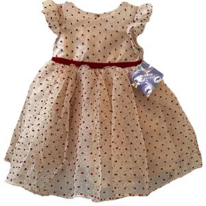 Blueberi Boulevard Girls Dress Gold Red Shimmer Tulle Teared 24 Months